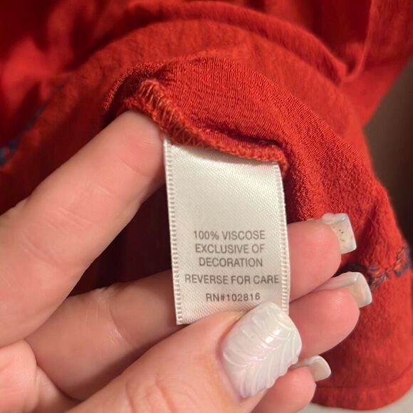 ✨Garnet Hill Embroidered-Yoke Bishop-Sleeve Sz Small Blouse✨ - Picture 11 of 13